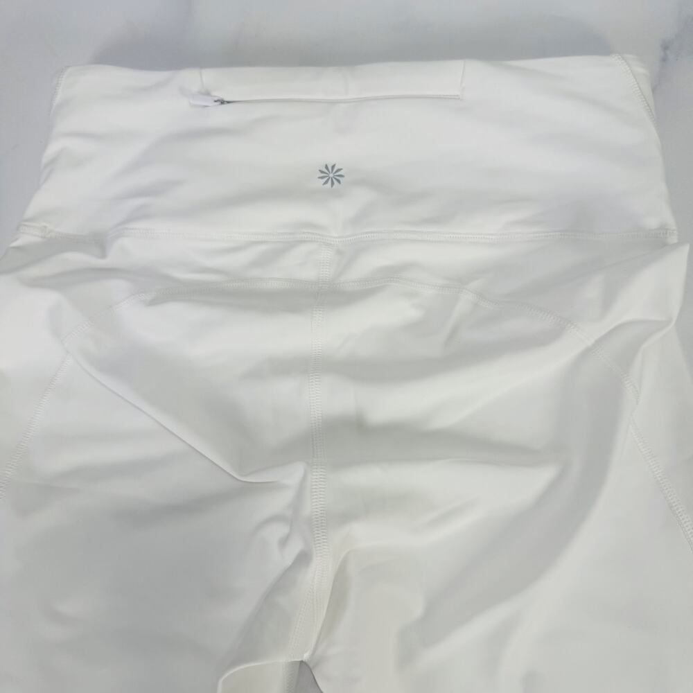 Athleta White Pace Setter 7/8 Leggings –Medium-Power Move Fabric Sporty Chic NWT - Picture 13 of 13